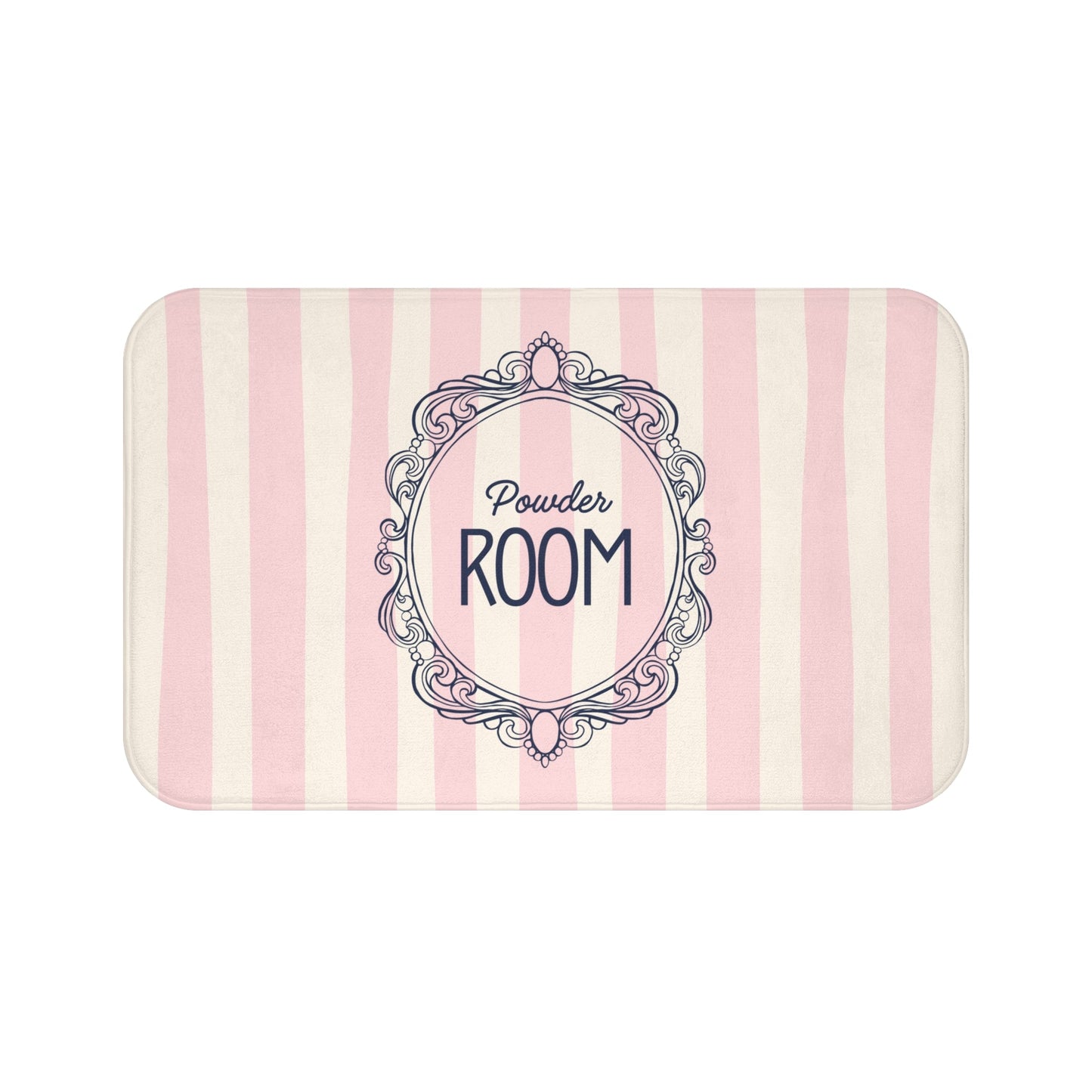 Powder Room Pink Striped Bath Mat | Girly Decor