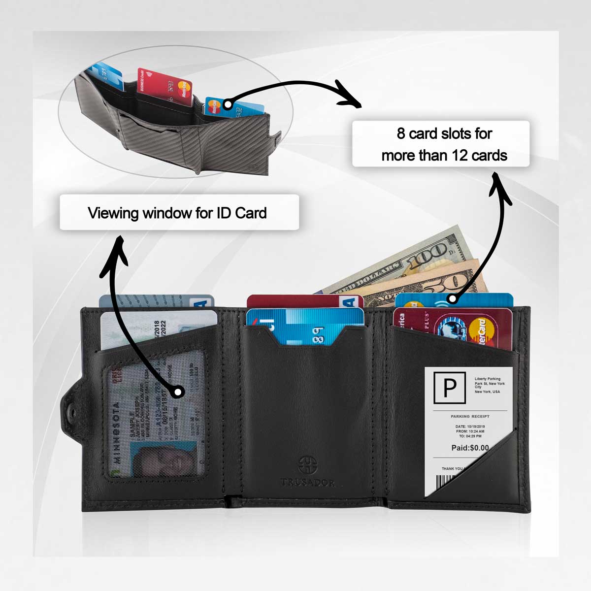 Verona Front Pocket Trifold Leather Wallet